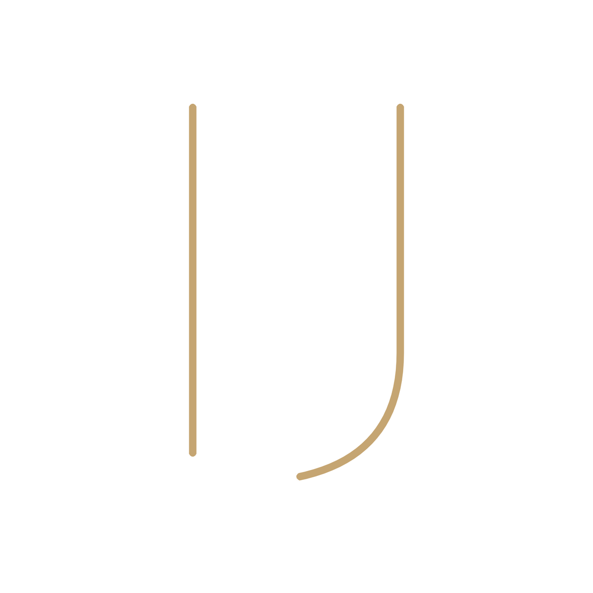 Gold hoop earring on a white background
