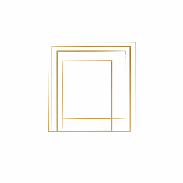 Gold square frame on a white background